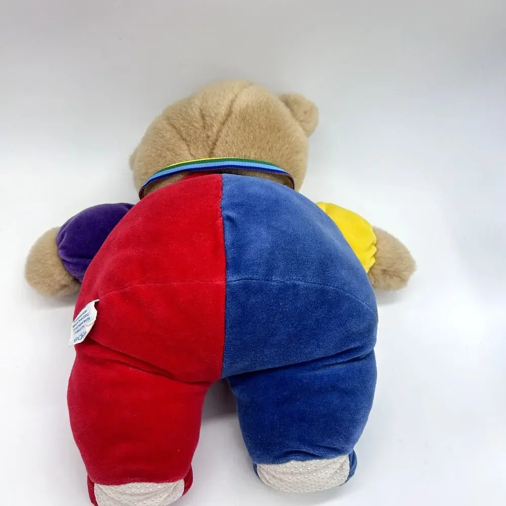 Vintage Eden Primary Colors Bear Stuffed Animal 80's Plush Rainbow Teddy 13